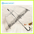 Paraguas transparente de PVC con publicidad recta